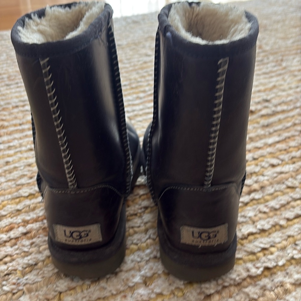 Leather navy Uggs
